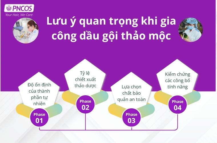 Một số lưu ý khi gia công dầu gội thảo mộc