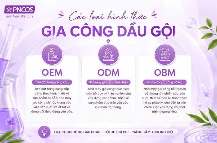 Các loại hình gia công dầu gội phổ biến
