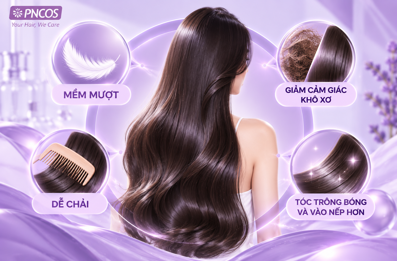Công dụng của keratin trong các sản phẩm chăm sóc tóc.